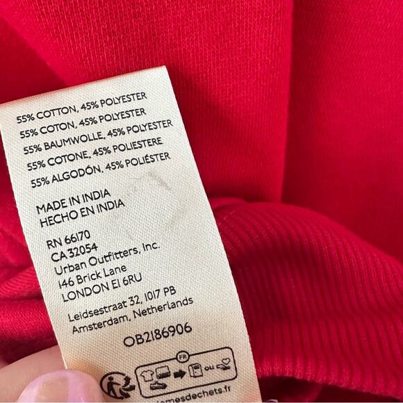 Maeve Anthropologie Red Valentine's Sweatshirt Oui Oui Oui Size Medium NWT - Picture 8 of 8